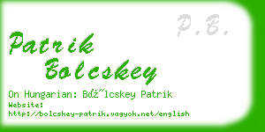 patrik bolcskey business card